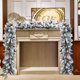 thumbnail image 5 of CaiYueKe 9 ft Flocked Snowflake Garland with Pinecones Berries Christmas Rattan Swag Artificial Greenery Winter Holiday Mantle Fireplace Staircase Doorway Decoration, 5 of 9