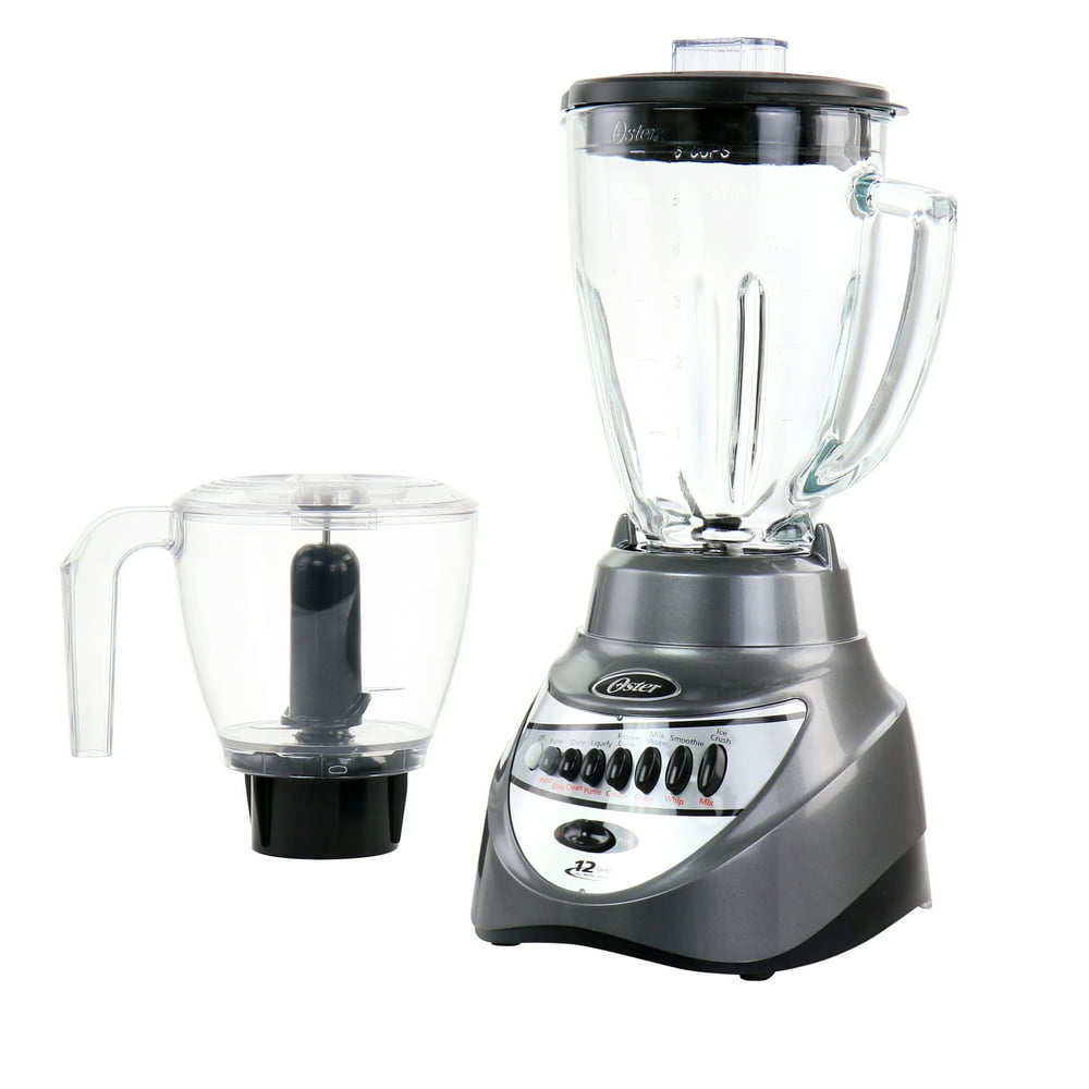 Oster 2in1 System 700 Watt 12 Speed 6 Cup Blender in Gray with Food