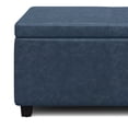 thumbnail image 5 of Simpli Home Avalon 48 inch Wide Contemporary Storage Ottoman Bench in Denim Blue Vegan Leather, 5 of 8