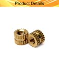 thumbnail image 3 of Wekity M3x4mm Female Thread Knurled Nuts Hx5mm OD Brass Threaded Insert Embedment Nuts Hydraulic Welded Joint Injection Molding Assortment Kit for 3D Printing Injection Molding 50PCS-0621, 3 of 5