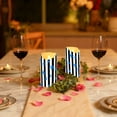 thumbnail image 6 of Stripes Stars Pattern Flameless Candles 2 PCS with Remote Realistic Moving Flame LED Tapered Pillar Set for Home Decor, 6 of 7