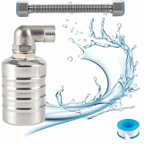 Stainless Steel 304 Automatic Float Valve, Water Level Regulator for Tank, Compatible with Mini Ball Float Tap