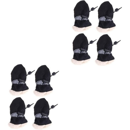 8 Pcs Botas para Dog Winter Boots Dog Boots & Paw Protectors for Winter Pet Snow Boots Puppy Dog Paw Dog Cat Shoes for Dogs Pet Shoes Dog Shoes Black Non-Slip Shoes