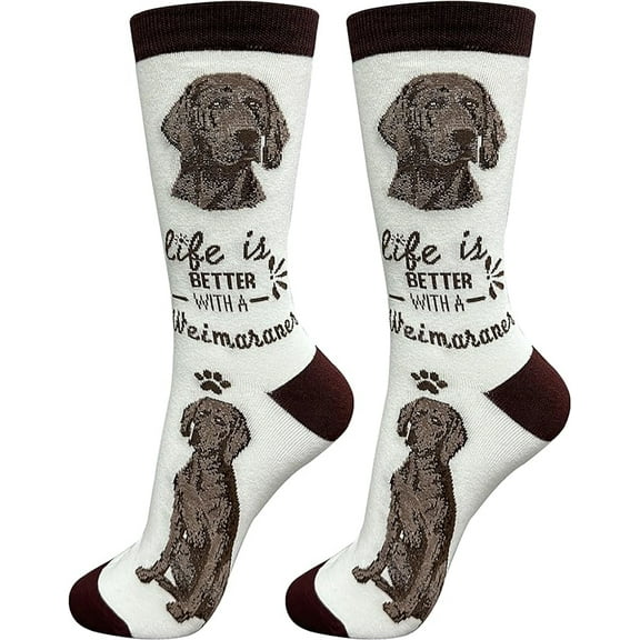 E&S Pets Pet Lover Socks, Life is Better with a Weimaraner, One Size fits Most