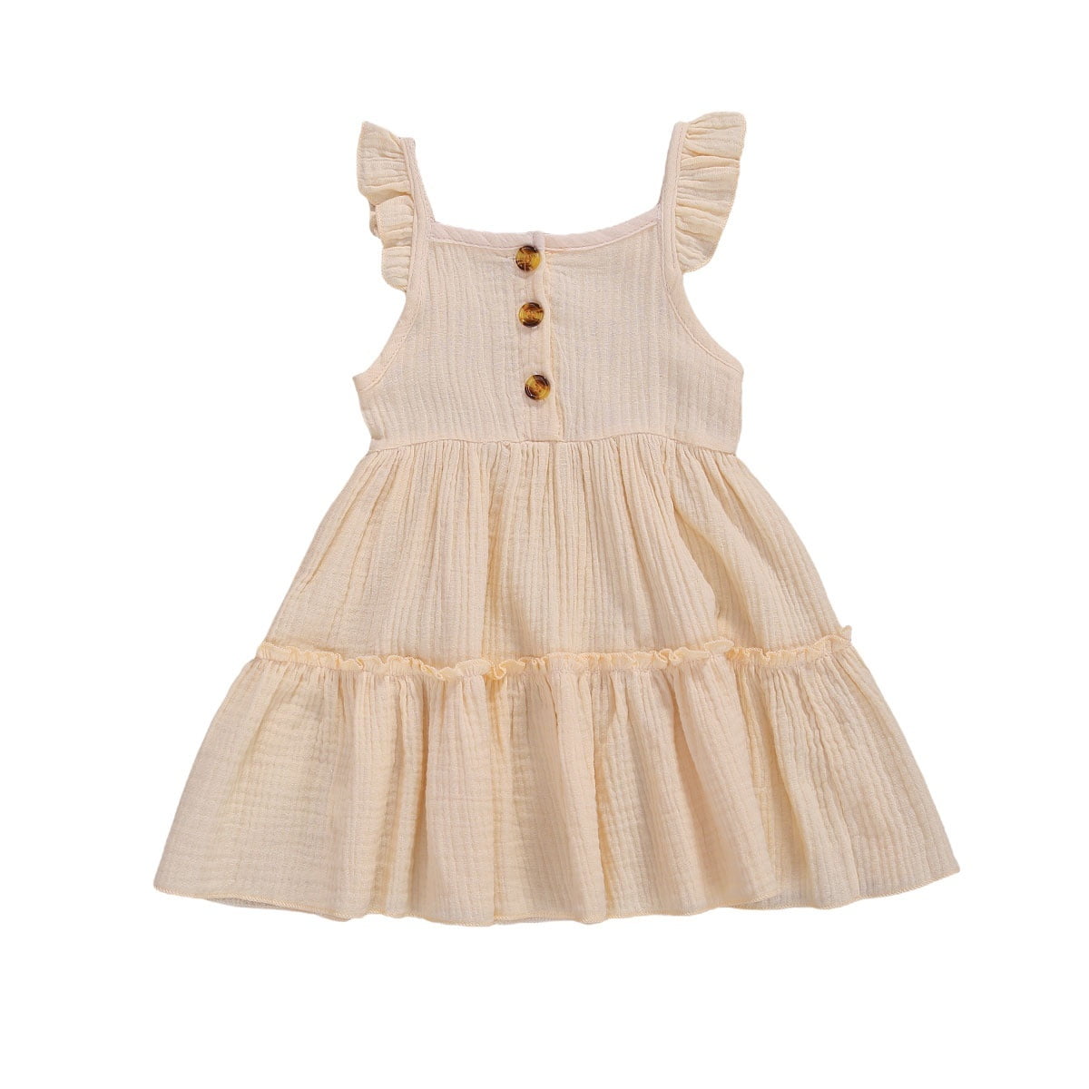 Little Girls Fly Sleeve Dress, Breathable Summer Children Solid Color ...