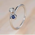 thumbnail image 3 of HeartsAndYou 1ct Natural Sapphire & Diamond Engage Ring Two Stone Bypass 14k SOLID White Gold, 3 of 9