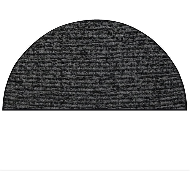 Indoor Outdoor custom size area rugs made in USA comes in Ten colors and Nine shapes rectangular,round,square,runners,oval,hexagon,octagon,half round - Black, 24" x 48" Half Round Area Rugs