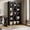 Black, variant on 5-Tier Farmhouse Arched Bookcase - 70.87 Inch Mid Century Modern Open Storage Shelving Unit for Home Office Decor (Rustic Brown)