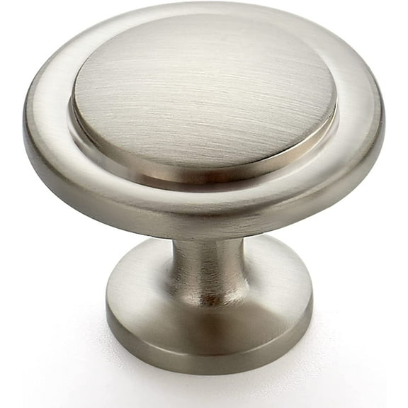 30 Pack Brushed Nickel Cabinet Pulls 1-1/4 inch Kitchen Drawer Pulls Cabinet Door Handles Knobs for Dresser Brushed Nickel