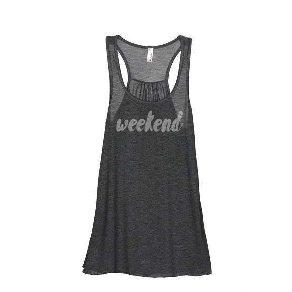 Weekend (see other weekend) Women's Fashion Sleeveless Flowy Racerback Workout Yoga Tank Top Charcoal Grey Large