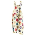 thumbnail image 3 of QATAINLAV Womens Loose Fit Wide Leg Overalls with Pockets Cotton Linen Sleeveless Spaghetti Strap Baggy Romper Easter Rabbit Egg Graphic Jumpsuits Multicolor M Today Sales, 3 of 6