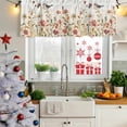 thumbnail image 5 of Red Wildflowers Curtain Valances for Windows, Kitchen Valance Window Treatments Panel 2 Pack, Autumn Country Floral Bird Rustic Rod Pocket Short Curtains for Bathroom Bedroom 60 x 18 Inch, 5 of 8