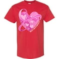 thumbnail image 3 of Inktastic Breast Cancer Awareness Pink Ribbon Around Heart T-Shirt, 3 of 5