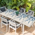 thumbnail image 2 of Blue Eucalyptus Table Cloths for 8 Foot Rectangle Tables, Farmhouse Weeping Leaves Linen Patio Waterproof Elastic Fitted Tablecloths, Washable Rectangular Table Cover for Camping, 2 of 8