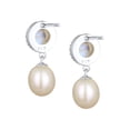 thumbnail image 4 of Elli by Julie & Grace Moonstone and Freshwater Pearl Earrings 925 Silver for Women, 4 of 6