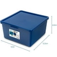 thumbnail image 3 of Your Zone Kids Medium Plastic Stacking Storage Bin with Lid, Blue, 12 in x 12.4 in x 6.3 in, 3 of 8