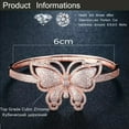 thumbnail image 6 of Fashion Brand Cubic Zircon Butterfly Shape Big Rose Gold Bangle Ring Jewelry Set, 6 of 9