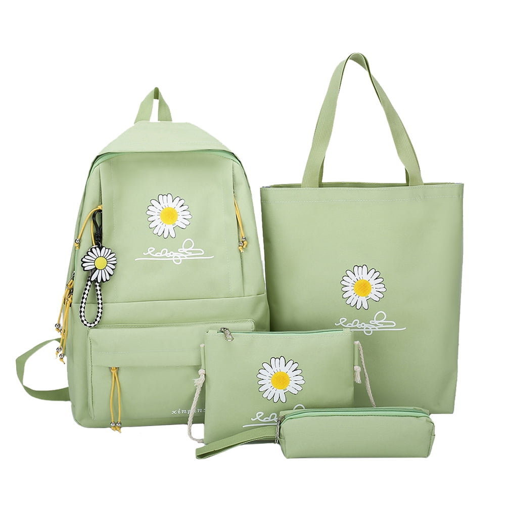4pcs/Set Women Canvas Backpack Teenage Girl Travel Shoulder School Book Bag /Lot