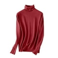 thumbnail image 5 of Mock Neck Sweaters for Women Long Sleeve Lightweight Pullover Tops Dressy Casual Knitwear for Winter 2026 Red XL, 5 of 6
