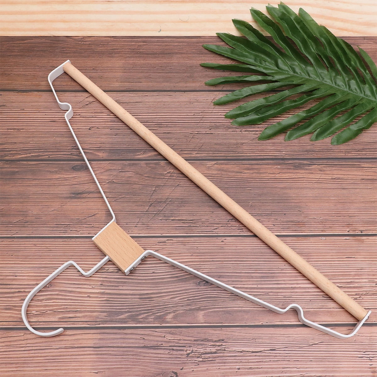 SWETRACE Metal Hanger Wood White 5Pcs