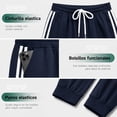 thumbnail image 5 of MLDRA Womens Sweatpants Joggers with Pockets Bottom Lounge Pant Lady Athletic Gym Lounge Pants Side Stripe for Workout Running Navy Blue, 5 of 11