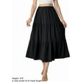 thumbnail image 6 of JWD Summer Maxi Skirt for Women Boho Lightweight Flowy Tiered Long Beach Skirts with Pockets Black L, 6 of 8