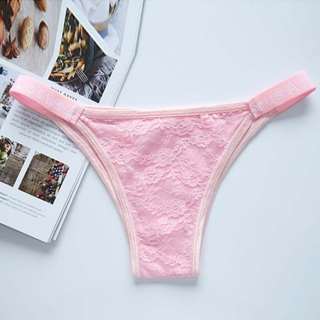 

DENGDENG Womens Thong Underwear Breathable Lace Floral Thongs Seamless Low Rise G String