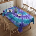 thumbnail image 2 of Purple Blue Tie Dye Spiral Pattern Rectangle Tablecloth 60"x84",Waterproof Polyester Rectangle Table Cloth, Wipeable Spillproof Polyester Tablecloth for Dining, Camping, Indoor and Outdoor, 2 of 5