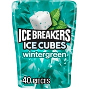 Ice Breakers Ice Cubes Wintergreen Sugar Free Chewing Gum, Bottle 3.24 oz, 40 Pieces