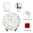 thumbnail image 4 of Picia Rabbit Eating Pattern Bone China Decorative Plate – Wall Decor with Stand and Adhesive, Elegant Ornament for Living Room, Office, or Entryway-8in, 4 of 6