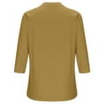 thumbnail image 6 of Cotton Linen Tops for Women 3/4 Sleeve Loose Fit Shirts Casual Button Solid Color V Neck Blouses 2026 Spring Dressy Lightweight Comfy Outfits Going Out Tops Ladies Fashion Trendy, 6 of 7