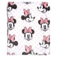 thumbnail image 4 of Disney Minnie Mouse - Pink, White and Black Super Soft Plush Baby Blanket, 4 of 6