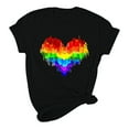 thumbnail image 6 of Dovford Pride Shirt Women Rainbow Graphic Tee Love Love Print T-Shirt LGBT Equality Shirts Short Sleeve Tops, 6 of 7