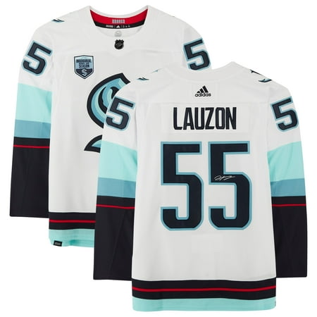 Jeremy Lauzon Seattle Kraken Autographed White adidas Authentic Jersey with Inaugural Season Jersey Patch