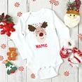 thumbnail image 3 of Body de bebé navideño personalizado con nombre personalizado, ropa para bebé, mono de fiesta para niño y niña, mono de Papá Noel con ciervo para recién nacido, 3 of 5