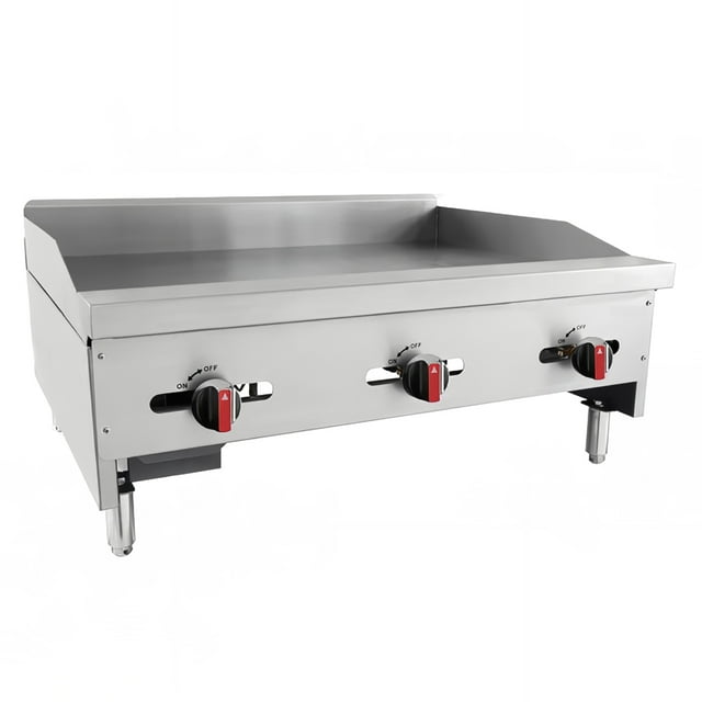 Bakemax BACG36-3 36" Gas Griddle w/ Manual Controls - 3/4" Steel Plate, Convertible