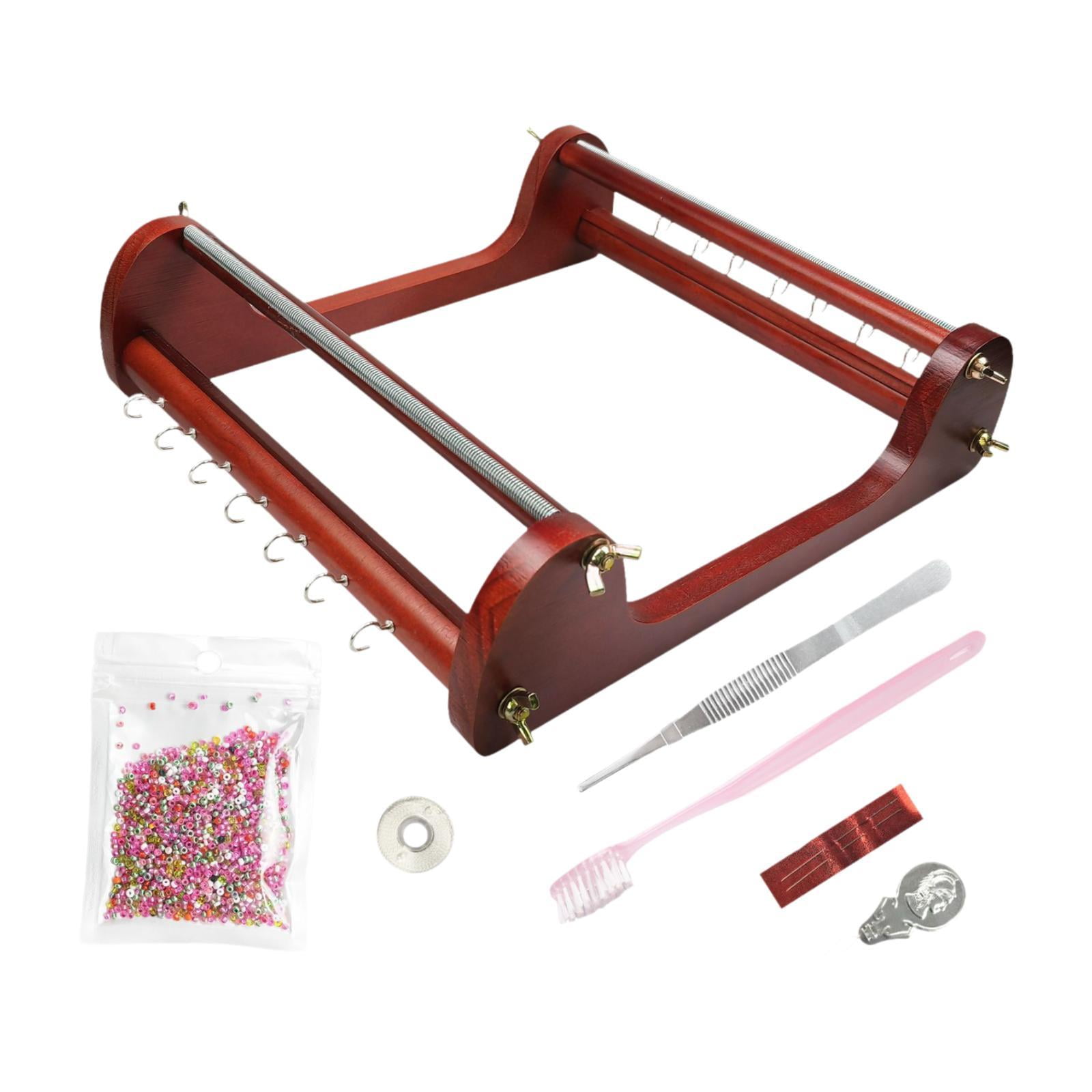 perfeclan Wood Beading Loom Kits for Beginners Beading Supplies Gifts with Beads Wood Bead Loom Set Jewelry Making for Handmade Earring