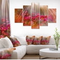 thumbnail image 1 of Sunrays over Little Red Flowers - Large Floral Canvas Artwork, 1 of 4