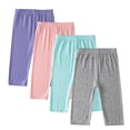 thumbnail image 2 of Atogsazn Toddler Girls Summer 4PCs Capris Kids Stretchy Yoga Legging Cropped Pants Gym Clothes Fashion 02-Purple 8-9 Years, 2 of 8