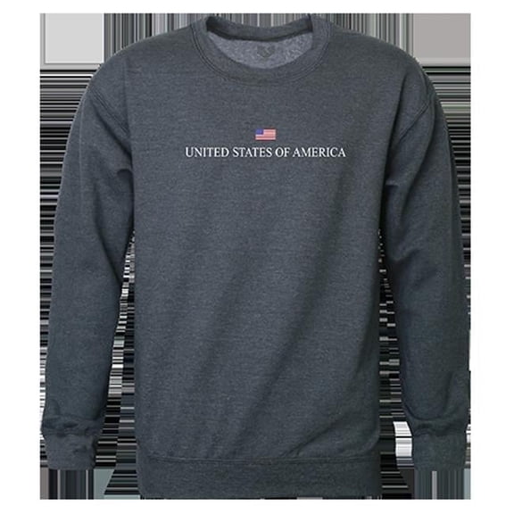 USA Graphic Crewneck Sweatshirt, Heather Charcoal - 2XL