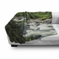 thumbnail image 3 of Forest Soft Flannel Fleece Throw Blanket, Rushing Riverbed with Rocks Trees Mountain Branches Shrubs Nature Scenery, Cozy Plush for Indoor and Outdoor Use, 50" x 60", Green Grey White, by Ambesonne, 3 of 6