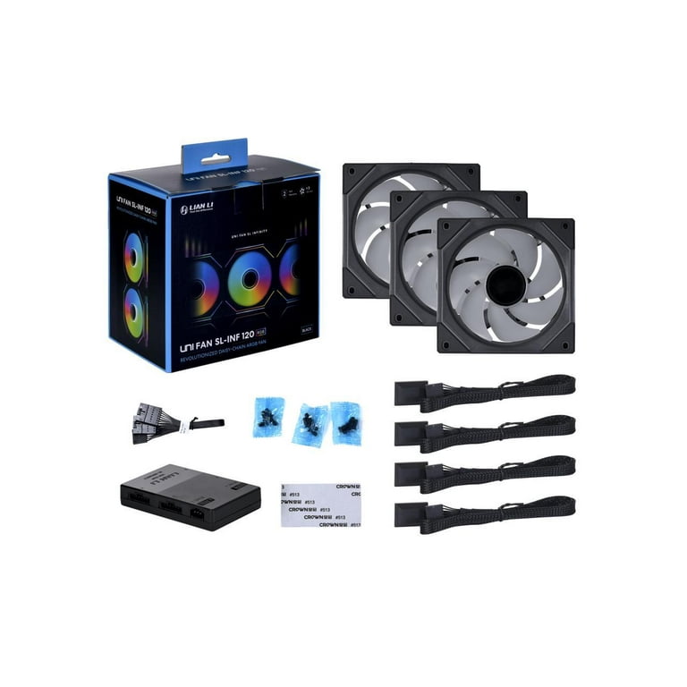 LIAN LI UNI FAN SL INFINITY 120 RGB BLACK 3 PCS PACK ---UF-SLIN120