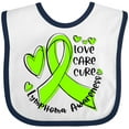 thumbnail image 3 of Inktastic Love, Care, Cure Lymphoma Awareness Lime Green Ribbon Hearts Boys or Girls Baby Bib, 3 of 4