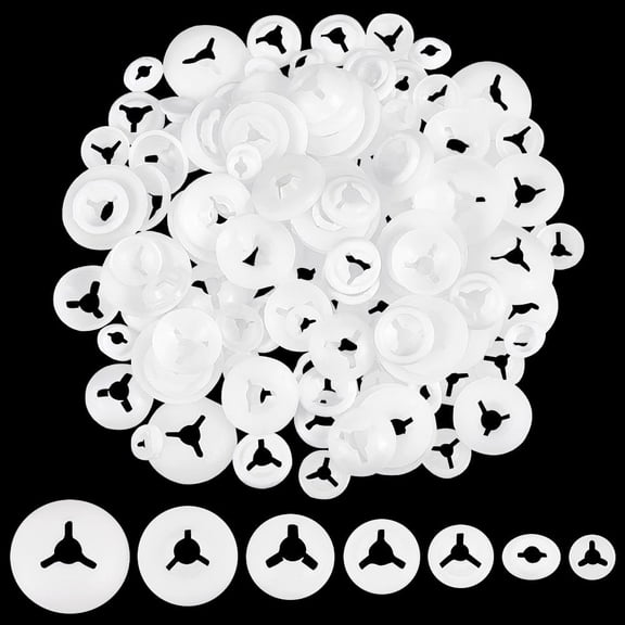 180PCS Safety Eyes Washers 7 Sizes Craft Eyes Backs Flat Round Stuffed Crochet Eyes Gaskets Kawaii Eyes Washers for Teddy Bear Amigurumi Craft Puppet Plush Animal Making for DIY