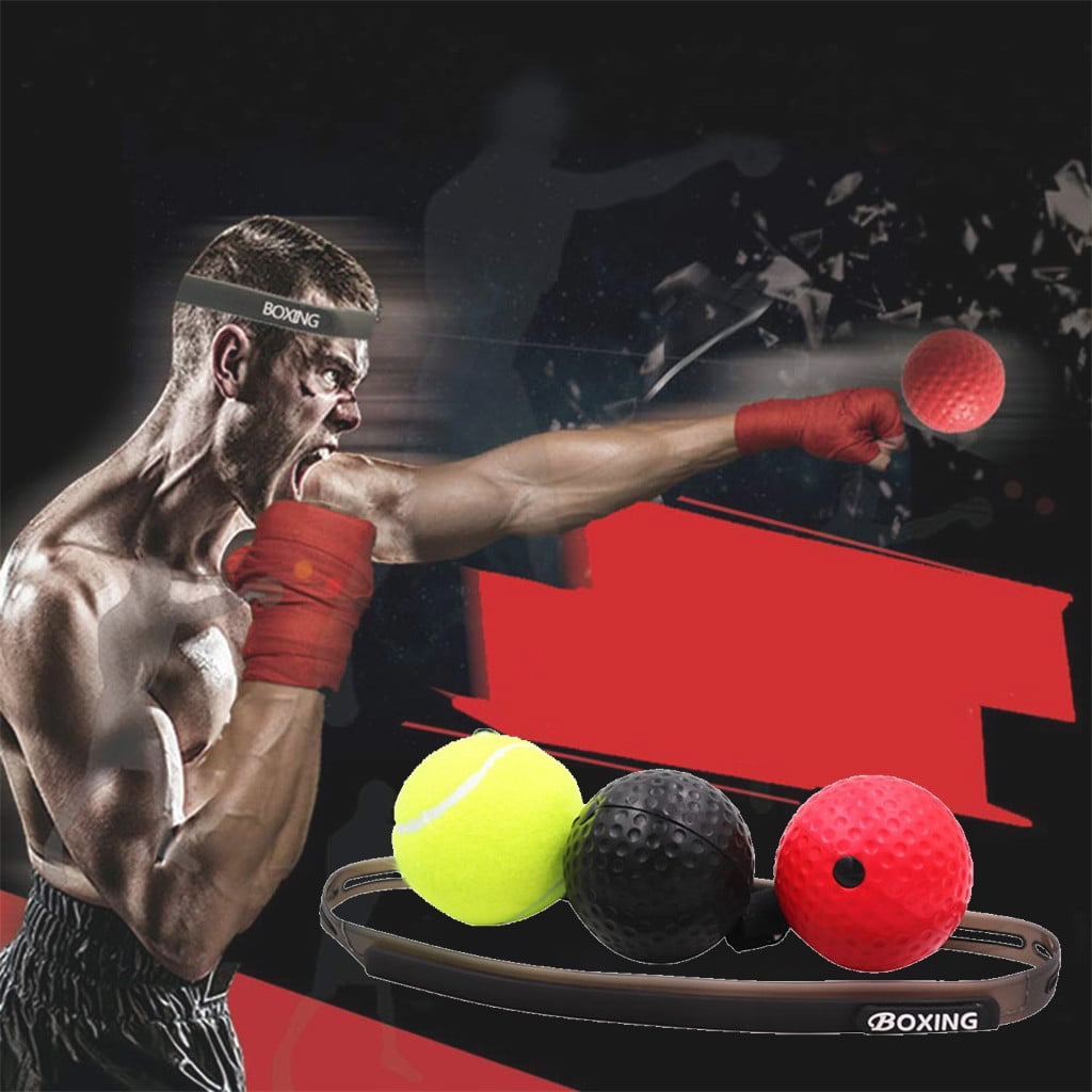 3X Boxing Punch Exercise Fight Ball With Head Band For Reflex Speed Training Box 