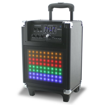 Best Selling Magnavox Rolling Portable Speaker System With Bluetooth Fm And Color Changing Lights Mht5 Accuweather Shop