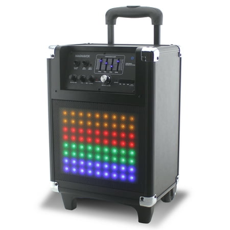 Magnavox Rolling Portable Speaker System with Bluetooth, FM, and Color changing Lights (Best Portable Operating System)