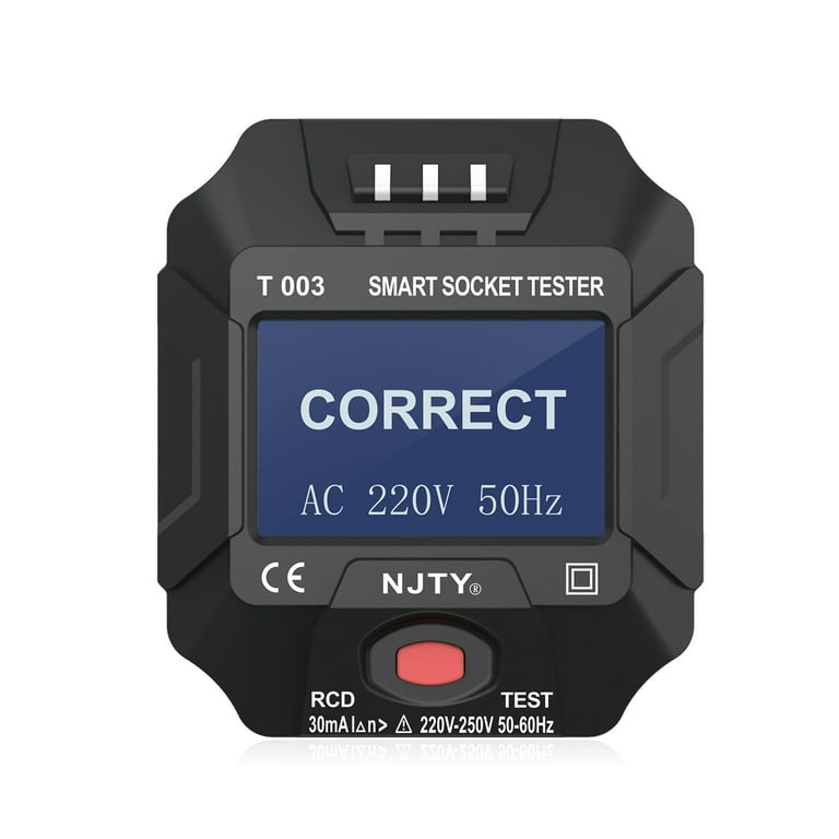 NJTY 90 120V US Plug Socket Outlet Tester LCD Digital Display