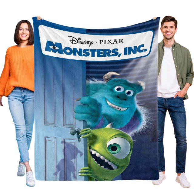 Monstruos, S.A. (Franquicia) anti-pilling, suave, ligera, esponjosa y acogedora de lujo para hogar y cocina – Perfecta para niños y adultos,120x80cm