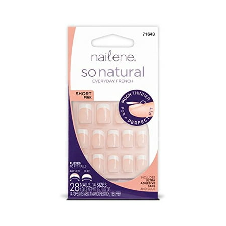 Nailene So Natural Ultra Flex Nail, Pink French (Best Manicure For Short Nails)